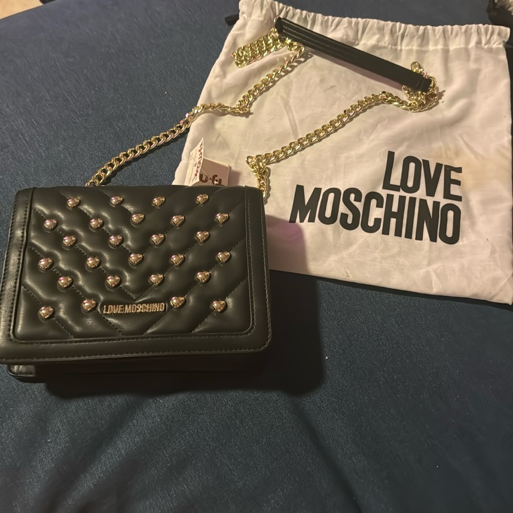 Love Moschino quilted studded crossbody